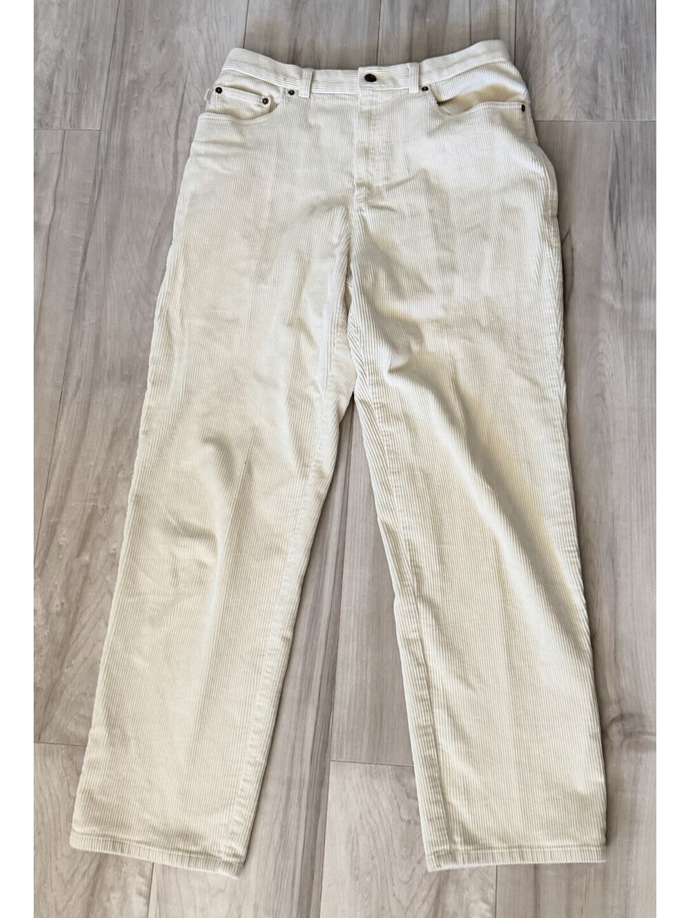 Lauren Jeans Co Ralph Lauren Pants Womens Sz 12 Cream Corduroy Straight Leg